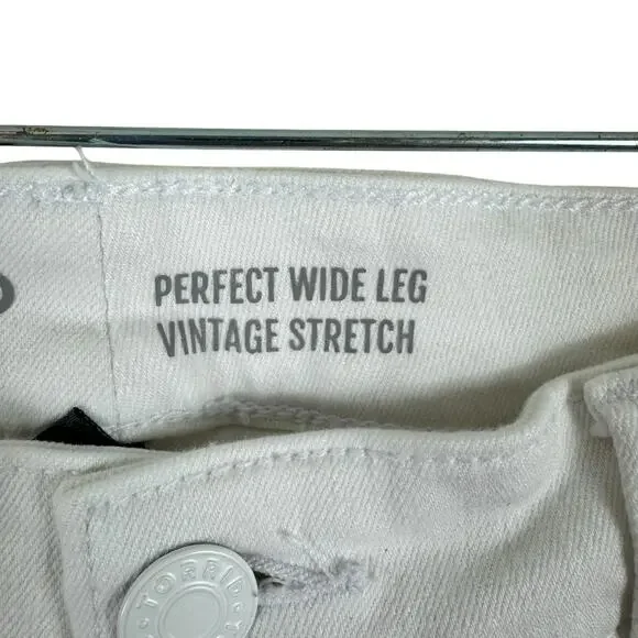 Torrid Cotton White Perfect Wide Leg Vintage Stretch Mid Rise Jeans Size 10T - Picture 9 of 13